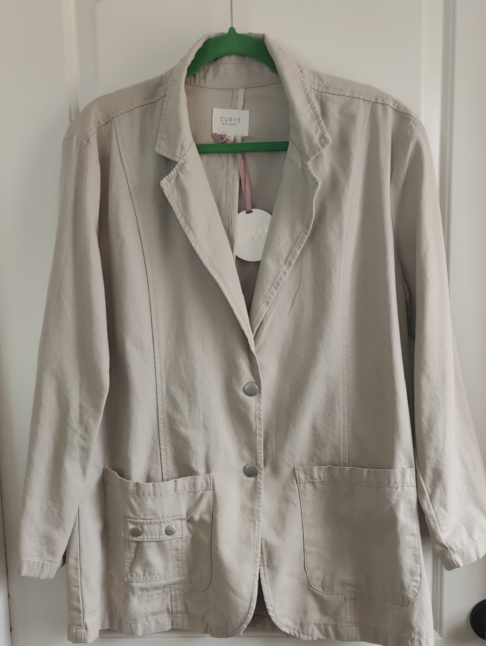 Curve Appeal Women's Light Beige Casual Blazer Jacket NWT